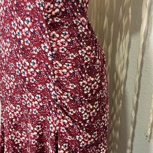 Free People NWOT Burgundy Floral Sweet Talker Mini Dress Size Small - Picture 5 of 13